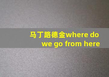 马丁路德金where do we go from here